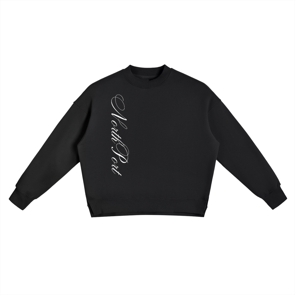 Fleece Side Slit Crewneck Sweatshirt