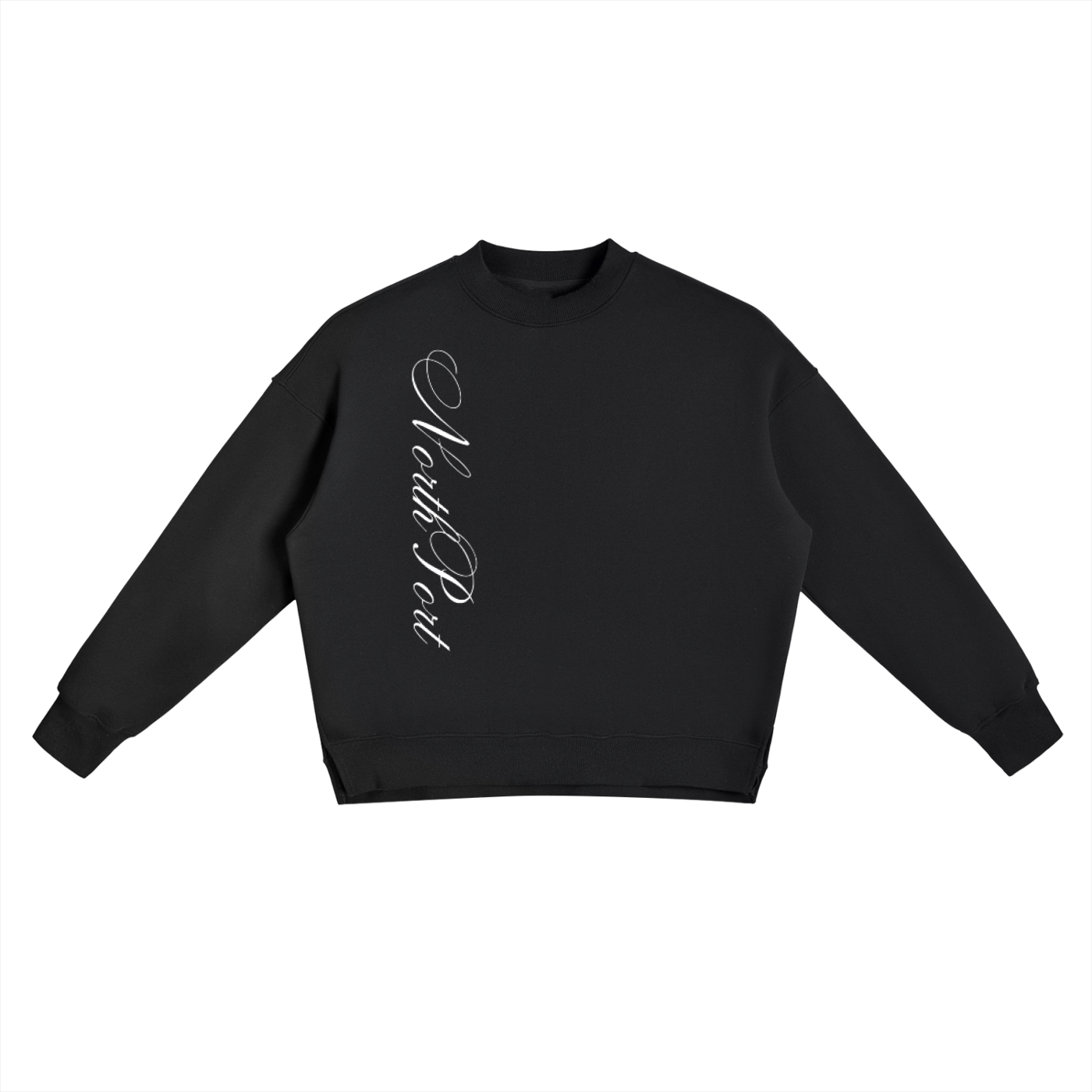 Fleece Side Slit Crewneck Sweatshirt